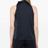 Top con scollatura posteriore in raso in blu Theory - donna 
