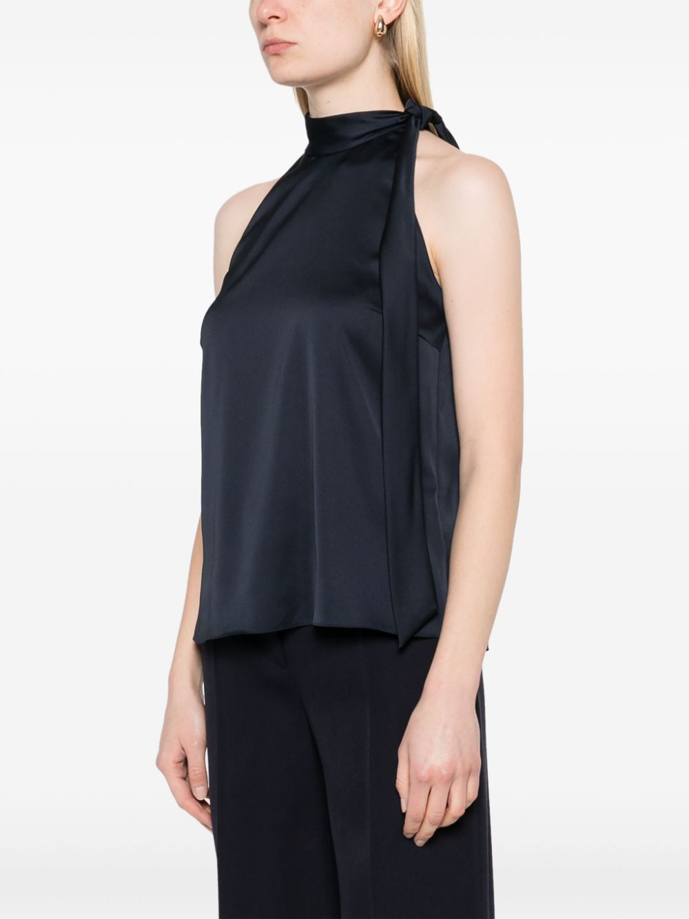 Top con scollatura posteriore in raso in blu Theory - donna 