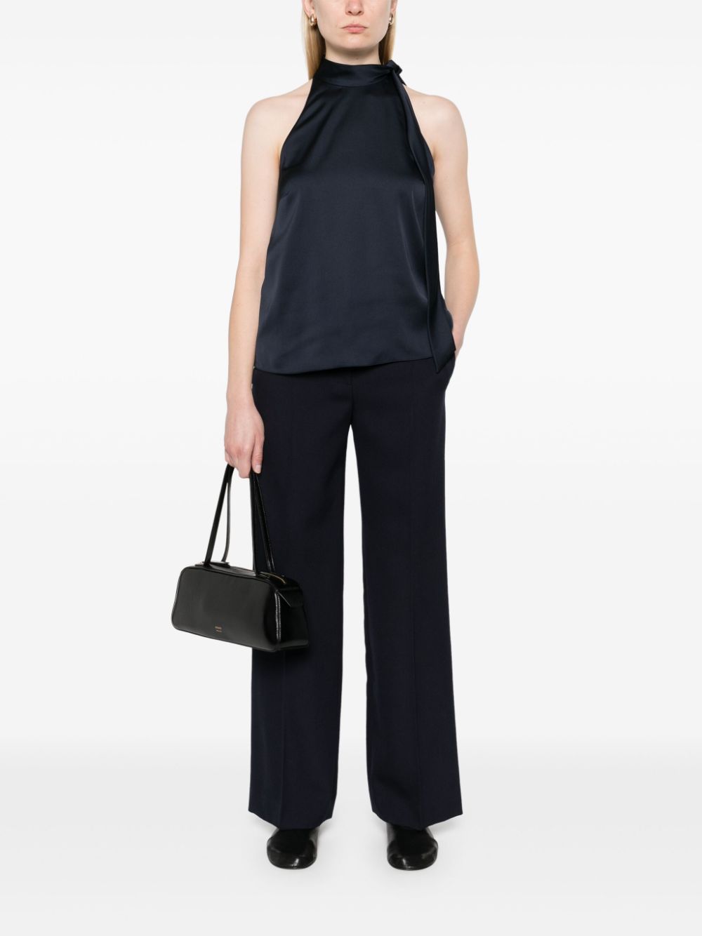 Top con scollatura posteriore in raso in blu Theory - donna 