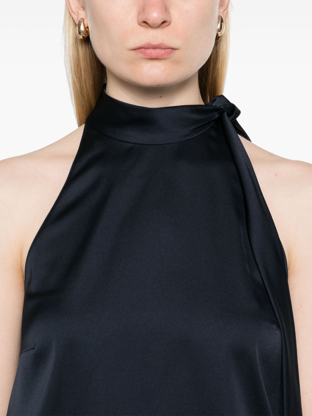 Top con scollatura posteriore in raso in blu Theory - donna 