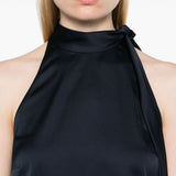 Top con scollatura posteriore in raso in blu Theory - donna 
