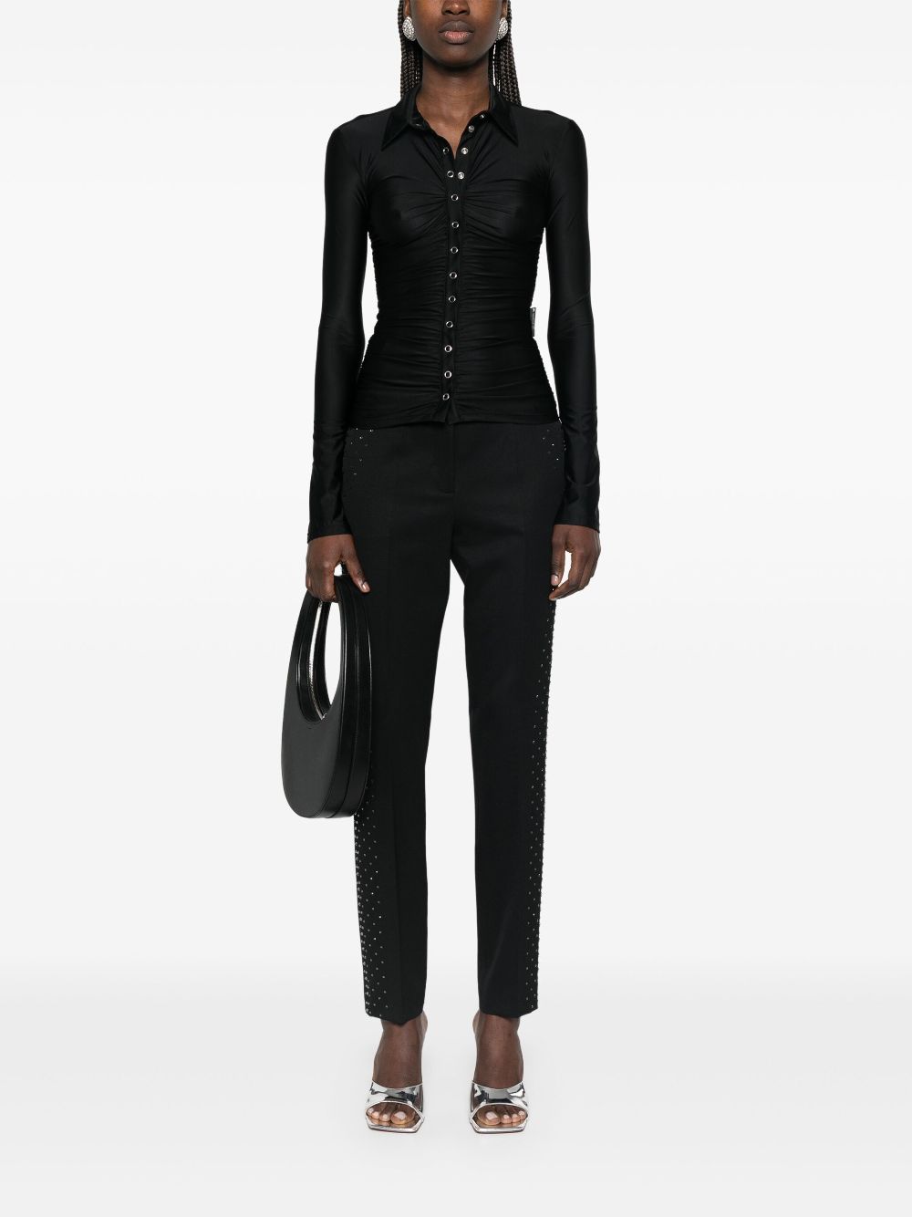 Pantaloni con cristalli in nero The Attico - donna 