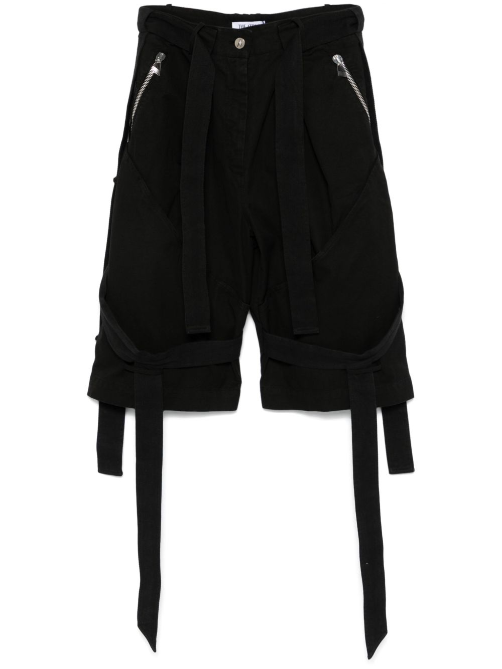 Shorts con cinghie in nero The Attico - donna 
