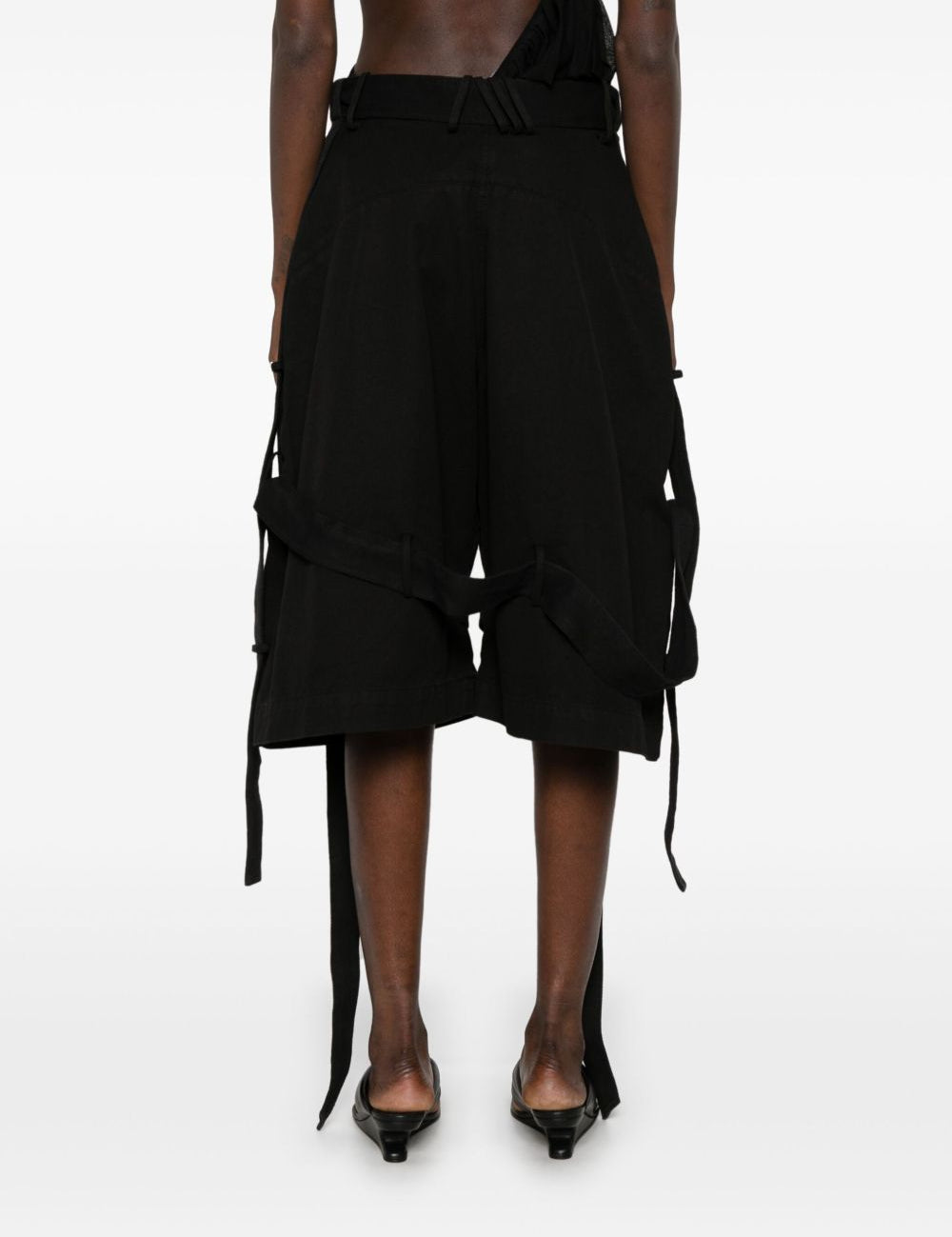 Shorts con cinghie in nero The Attico - donna 