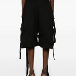 Shorts con cinghie in nero The Attico - donna 