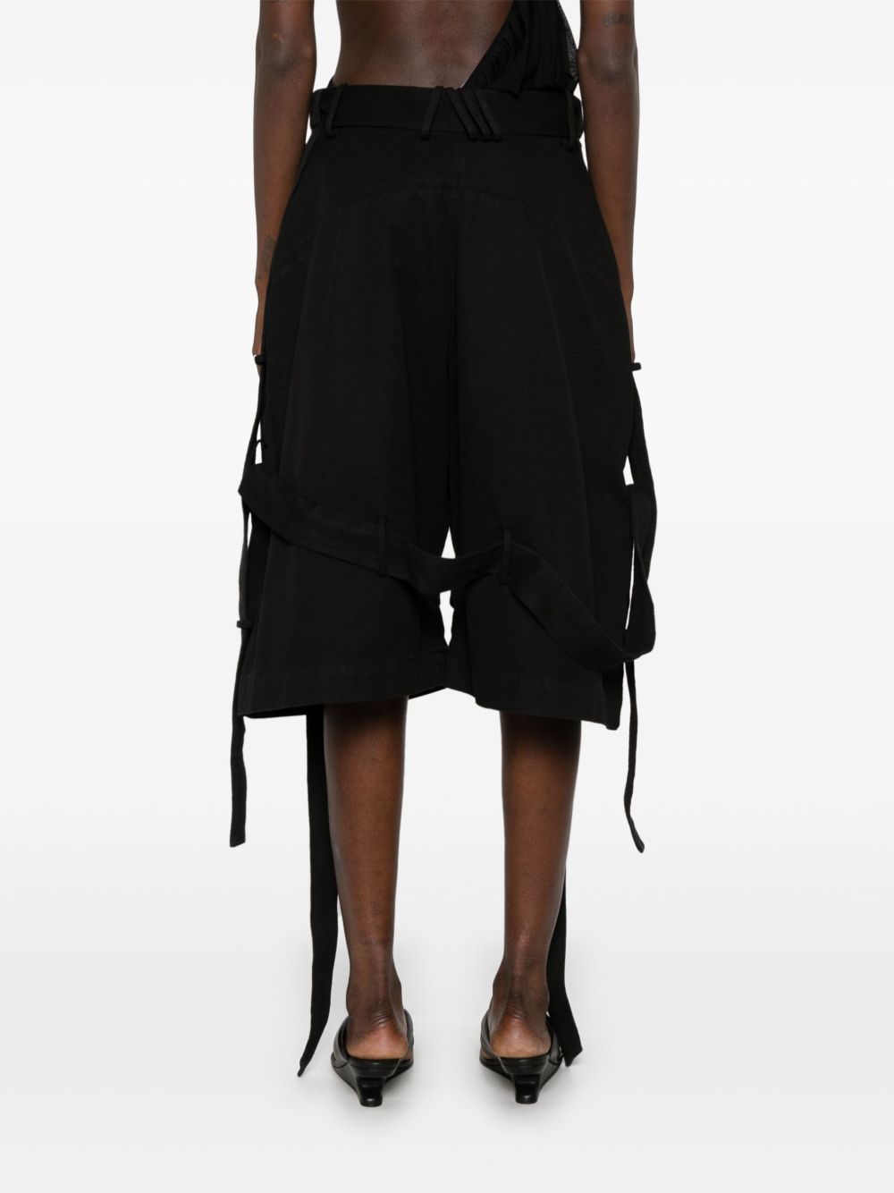 Shorts con cinghie in nero The Attico - donna 