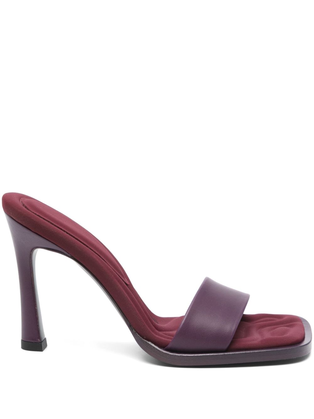 Mules in pelle con punta quadrata in viola The attico - donna 