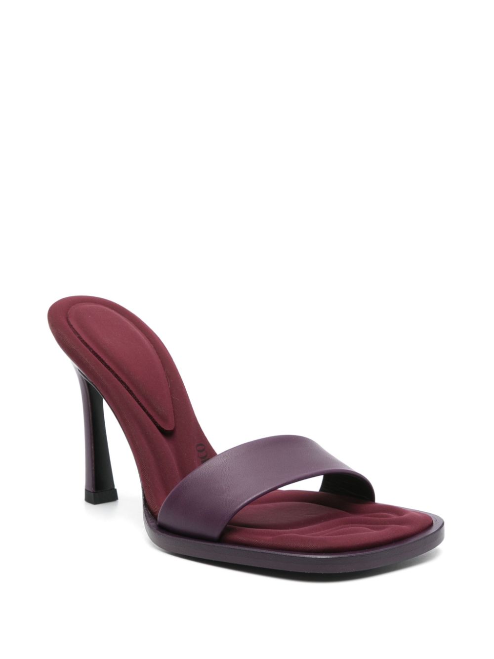 Mules in pelle con punta quadrata in viola The attico - donna 