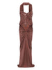 Evening dress with sweetheart neckline in brown The new arrivals ilkyaz ozel - women
