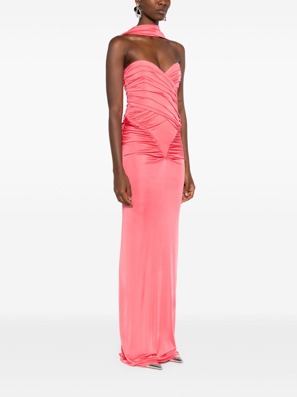 Abito da sera con scollo a cuore in rosa The new arrivals ilkyaz ozel - donna 