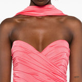 Abito da sera con scollo a cuore in rosa The new arrivals ilkyaz ozel - donna 