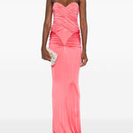 Abito da sera con scollo a cuore in rosa The new arrivals ilkyaz ozel - donna 