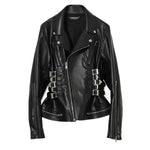 Giacca in pelle con fibbie in nero Undercover - donna 