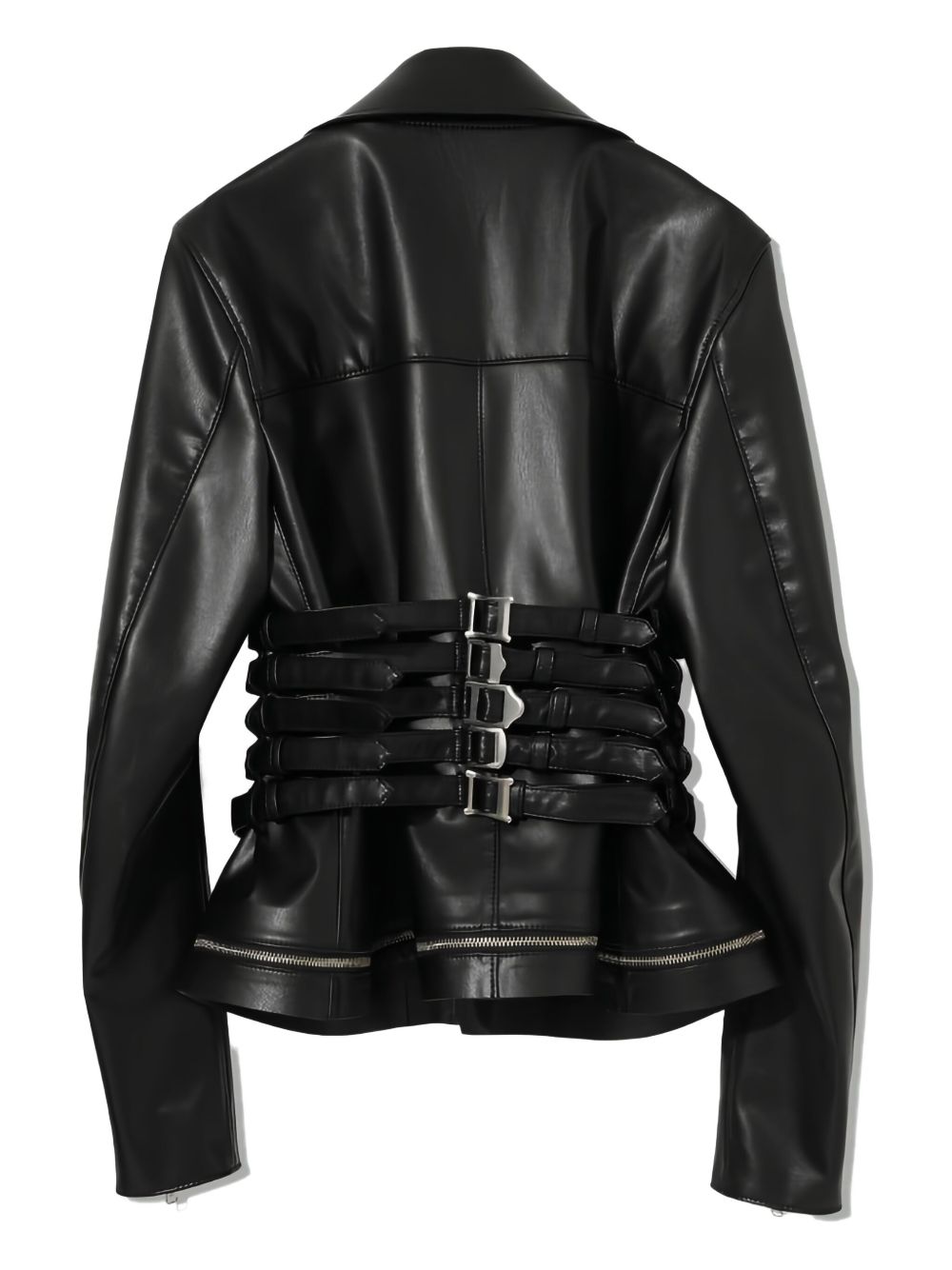 Giacca in pelle con fibbie in nero Undercover - donna 