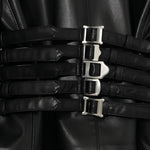 Giacca in pelle con fibbie in nero Undercover - donna 