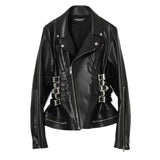 Giacca in pelle con fibbie in nero Undercover - donna 