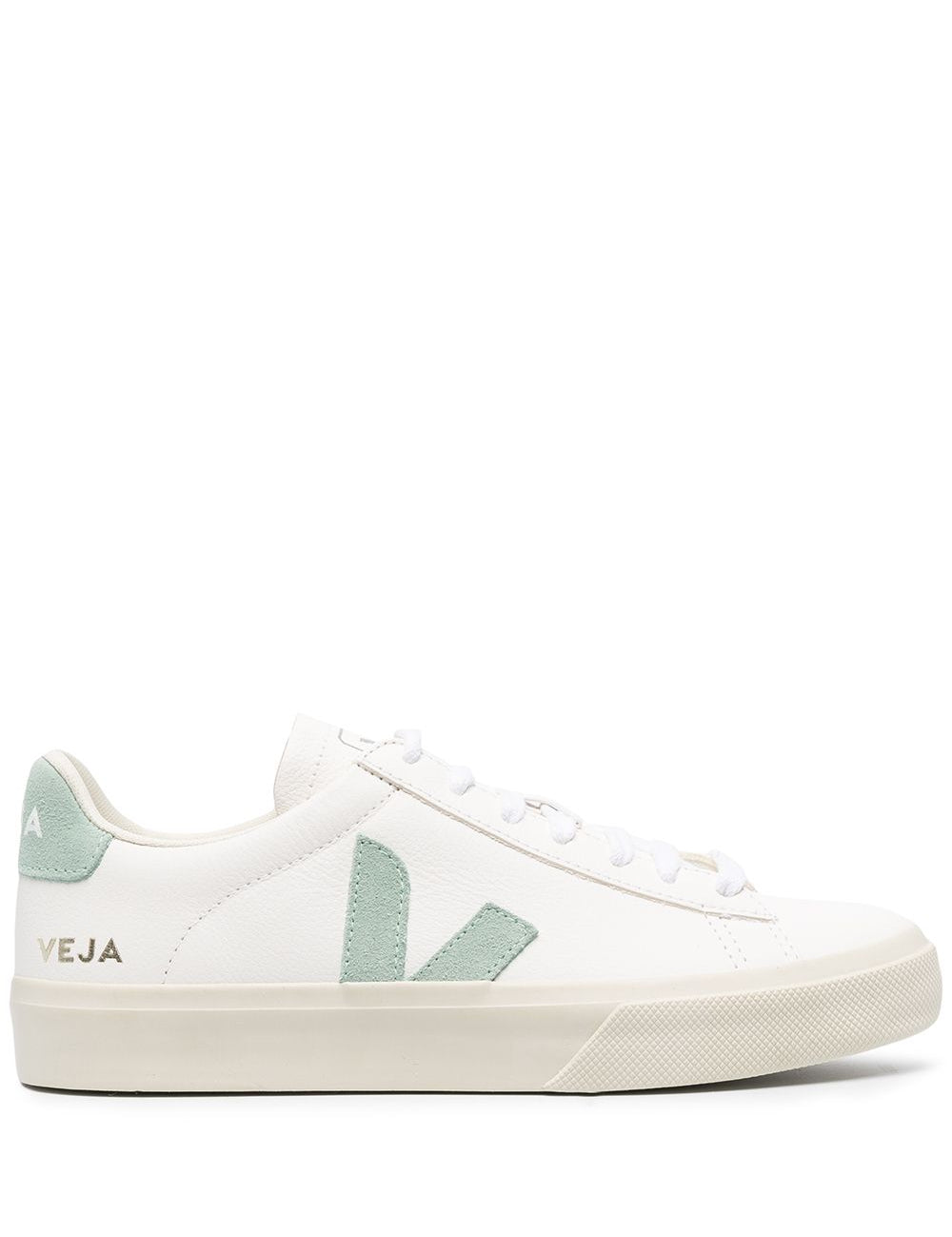 Sneakers basse campo in bianco e verde Veja - donna 