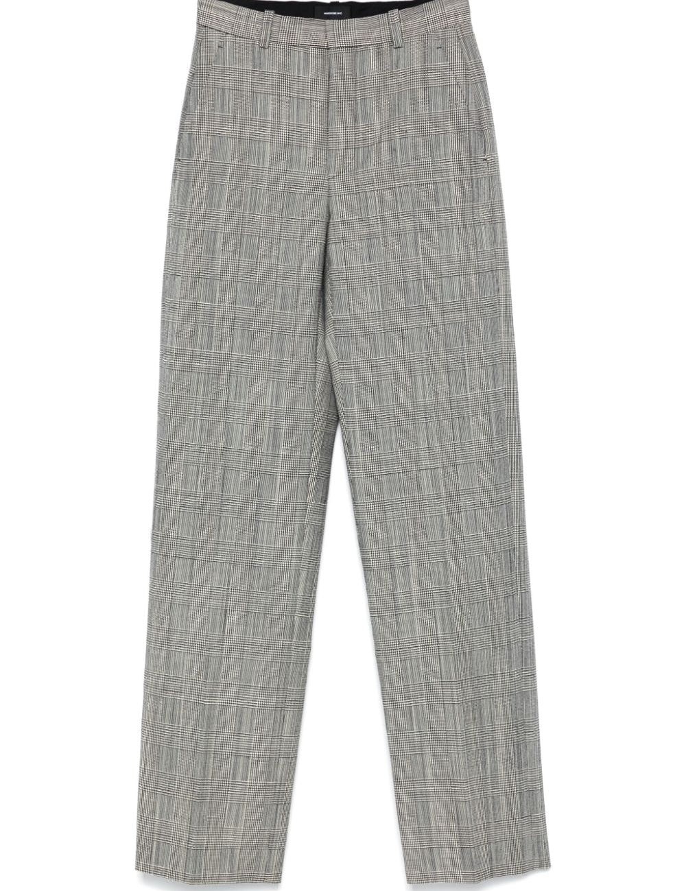 Pantaloni dritti a quadri in grigio Wardrobe.Nyc - donna 