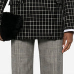 Pantaloni dritti a quadri in grigio Wardrobe.Nyc - donna 