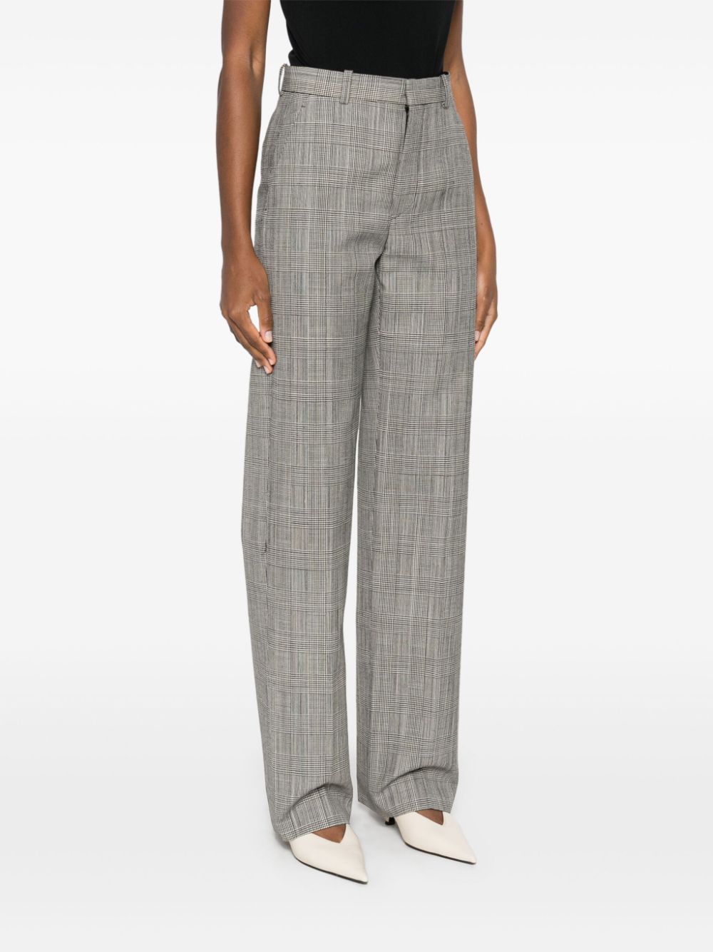 Pantaloni dritti a quadri in grigio Wardrobe.Nyc - donna 