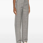 Pantaloni dritti a quadri in grigio Wardrobe.Nyc - donna 