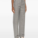 Pantaloni dritti a quadri in grigio Wardrobe.Nyc - donna 