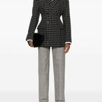 Pantaloni dritti a quadri in grigio Wardrobe.Nyc - donna 