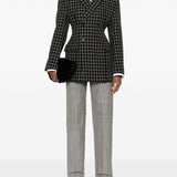 Pantaloni dritti a quadri in grigio Wardrobe.Nyc - donna 