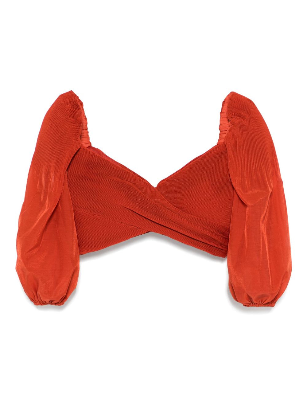 Top corto plissettato in rosso mattone Zimmermann - donna 