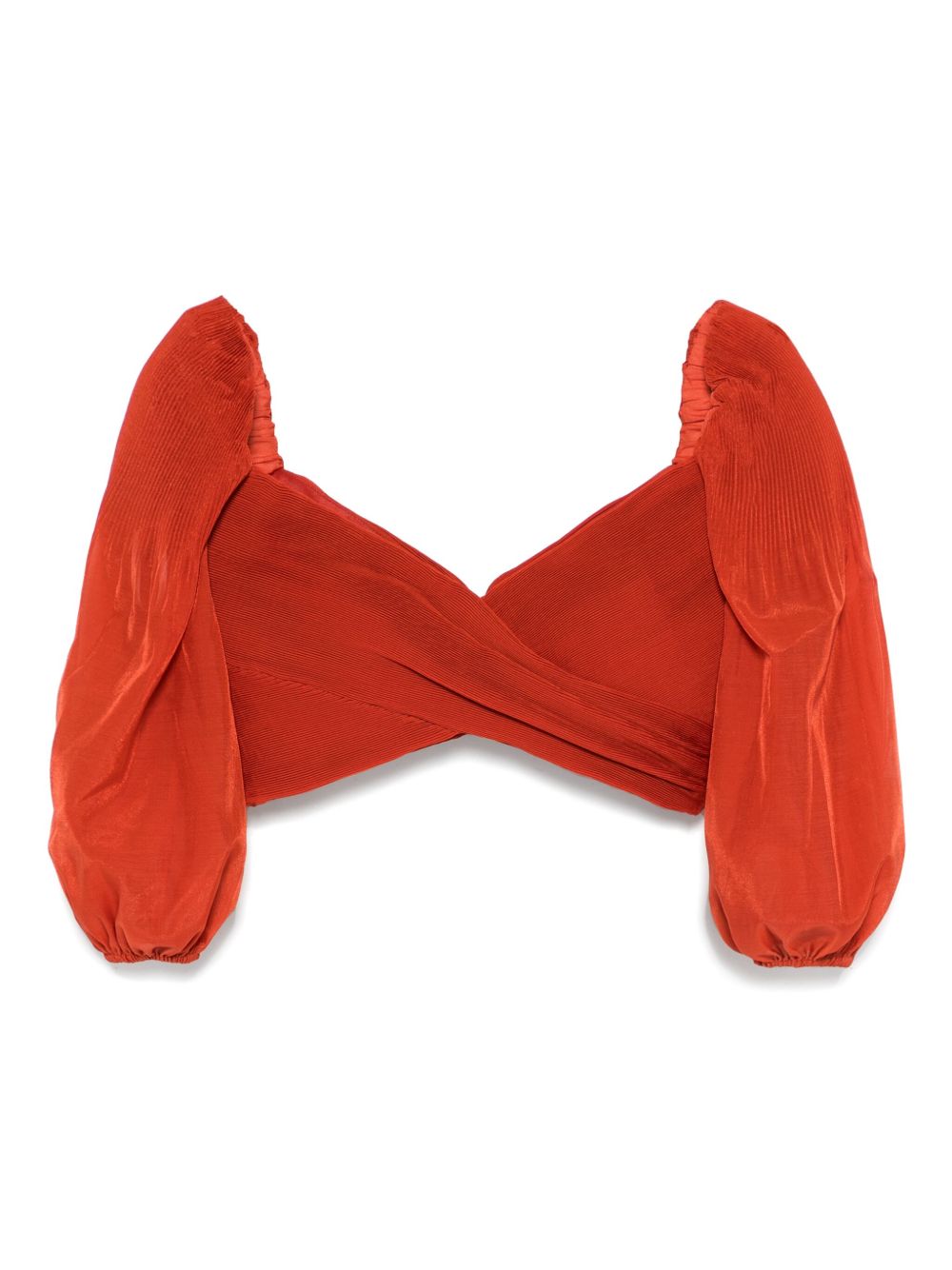 Top corto plissettato in rosso mattone Zimmermann - donna 