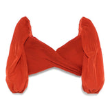 Top corto plissettato in rosso mattone Zimmermann - donna 