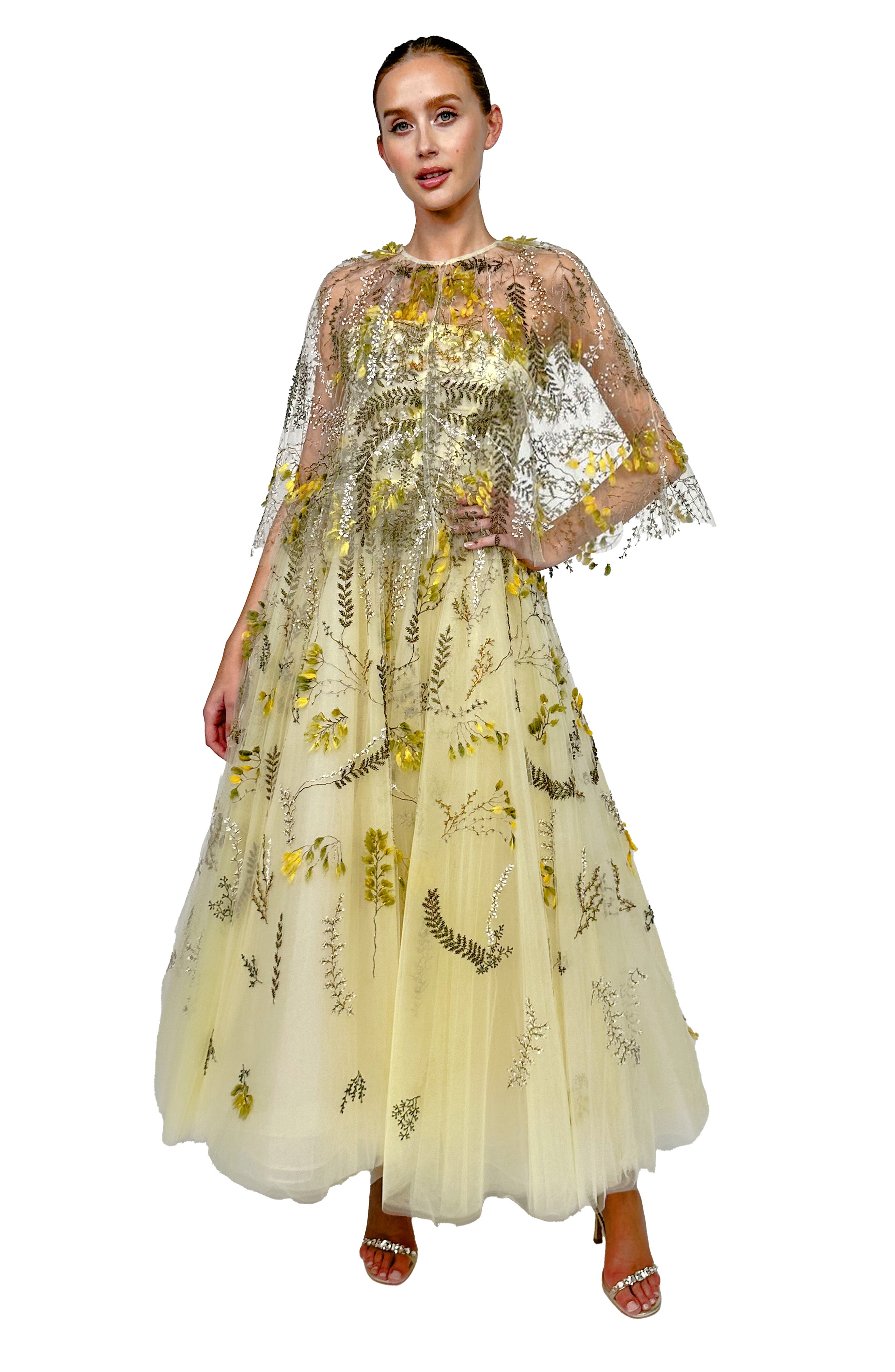 Coprispalle in tulle ricamato Monique Lhuillier - donna 