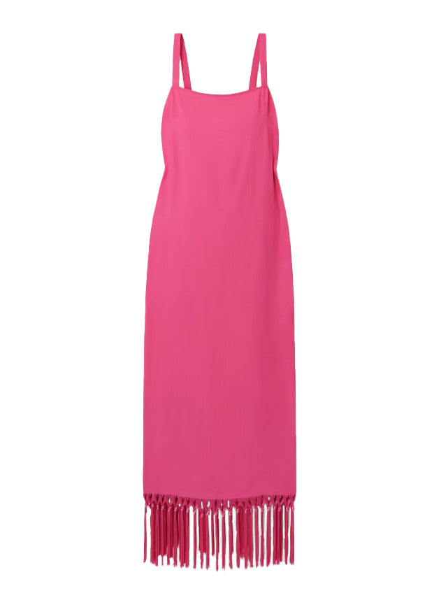 Abito palermo con frange in rosa Taller Marmo -donna 