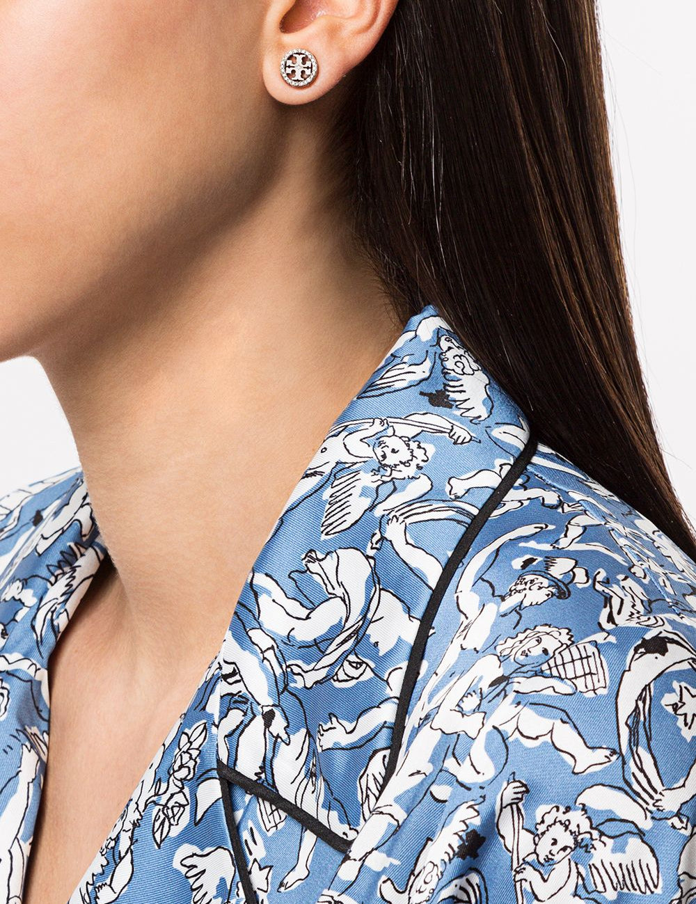 Orecchini a bottone con logo in argento TORY BURCH - donna 