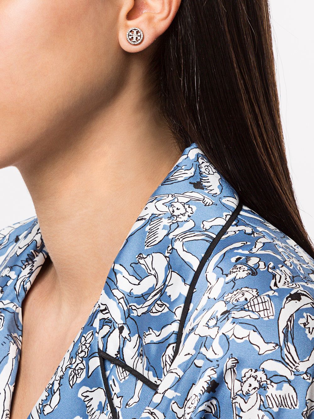 Orecchini a bottone con logo in argento TORY BURCH - donna 