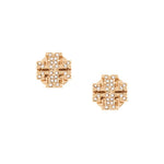 Orecchini a bottone con logo in oro Tory Burch -  donna 