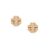Orecchini a bottone con logo in oro Tory Burch -  donna 