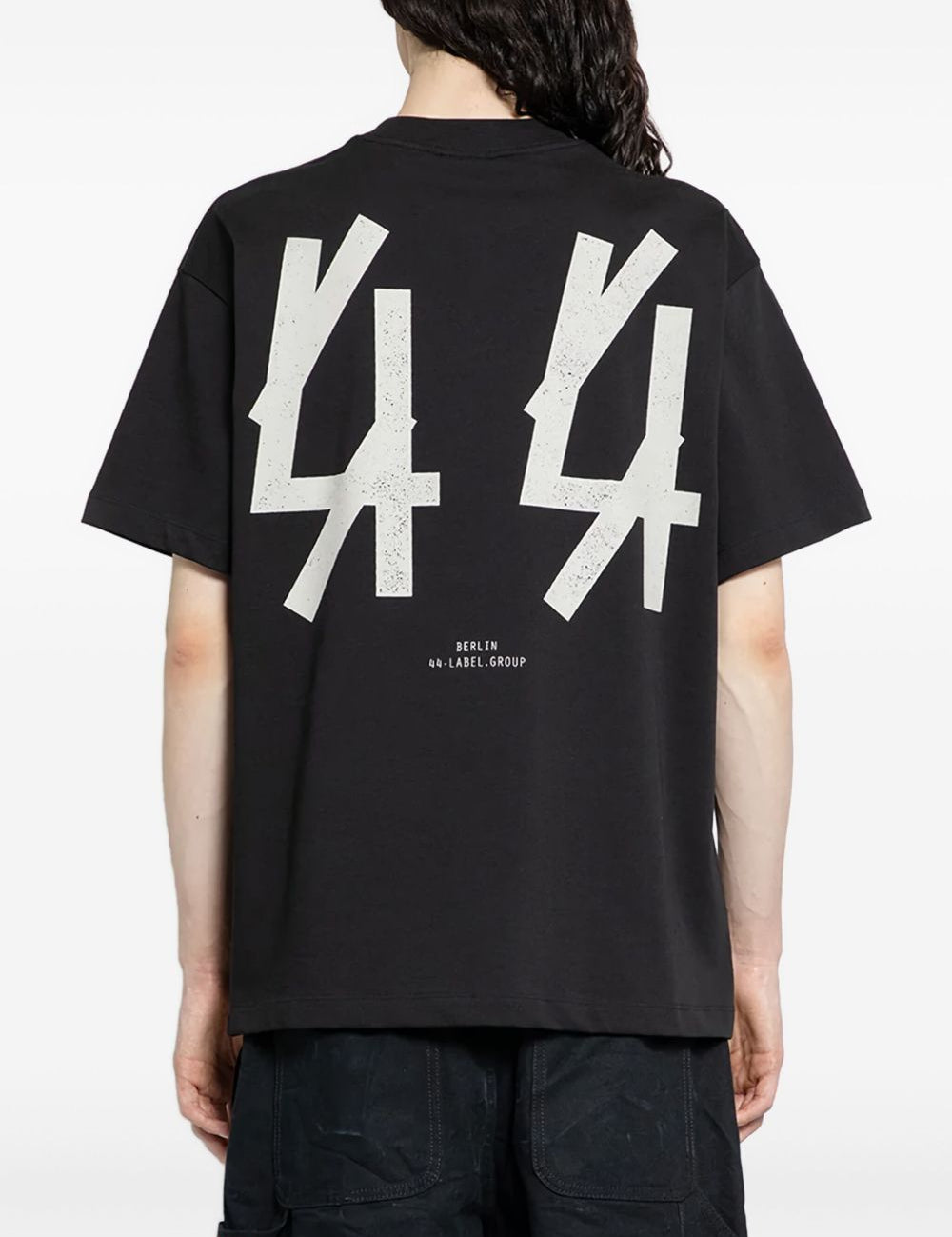 T-shirt con stampa grafica in nero 44 label group - uomo 