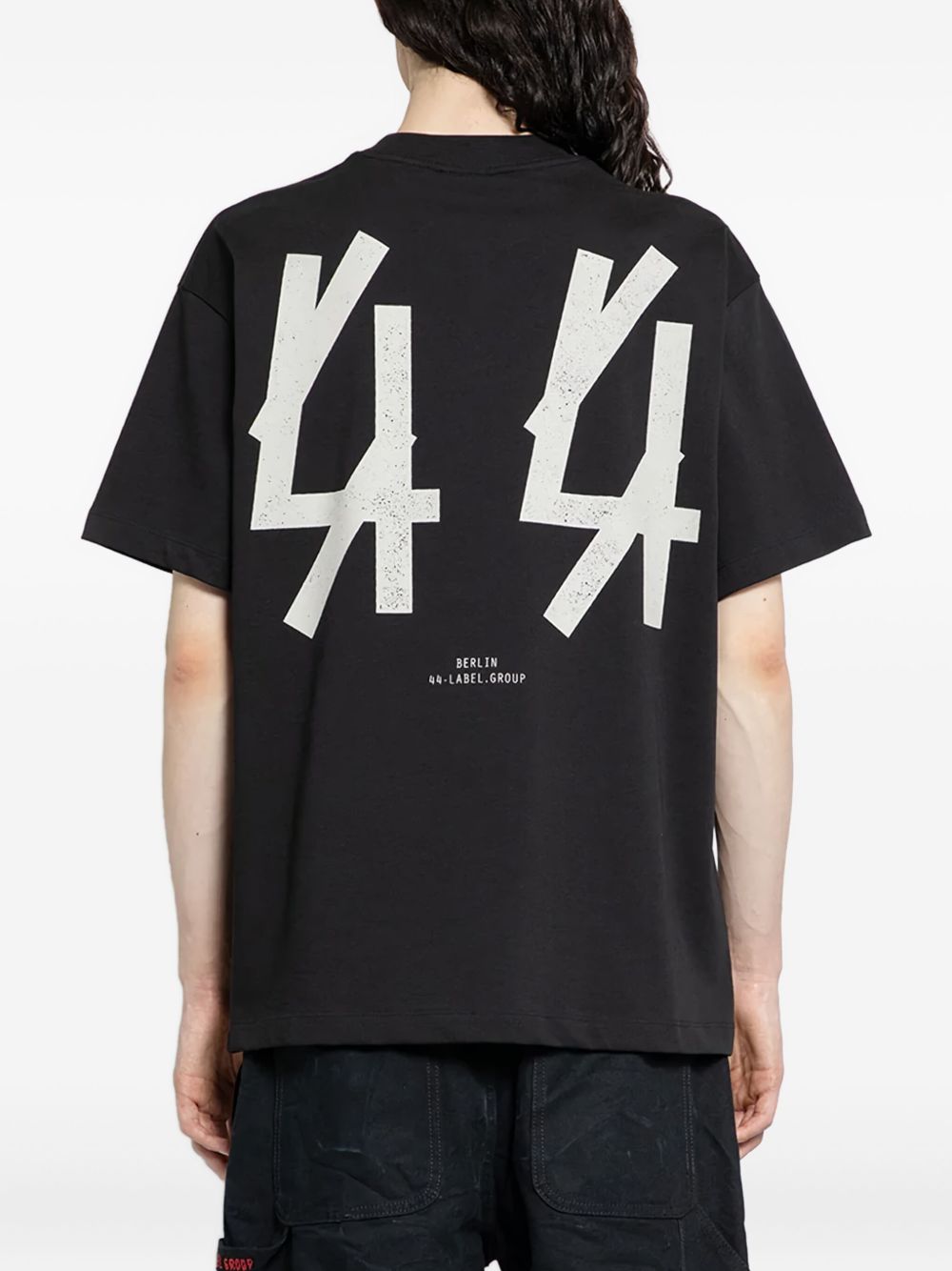 T-shirt con stampa grafica in nero 44 label group - uomo 