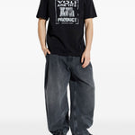 T-shirt con stampa grafica in nero 44 label group - uomo 
