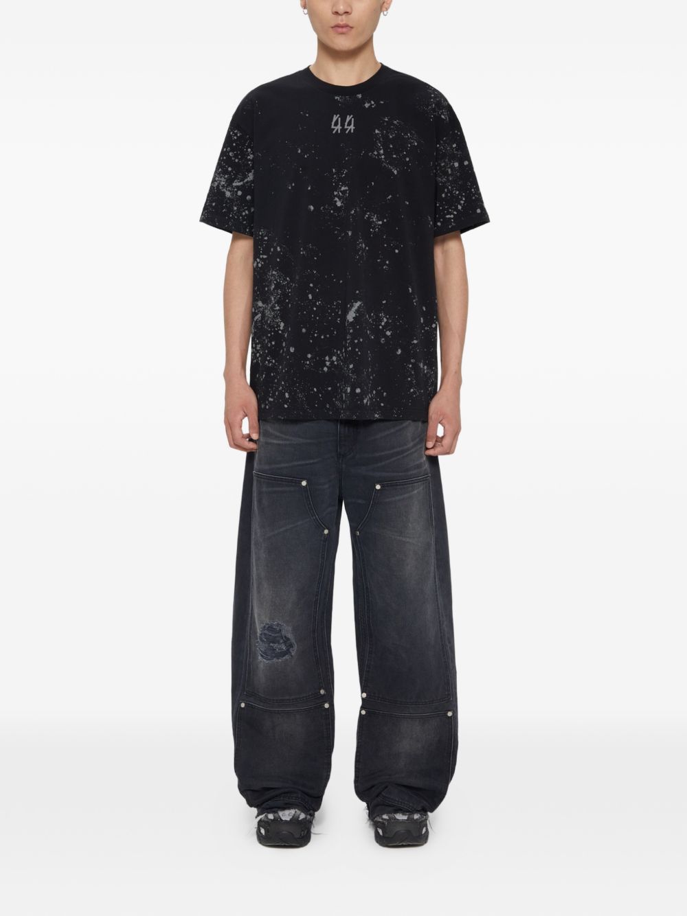 T-shirt con stampa grafica in nero 44 label group - uomo 