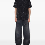T-shirt con stampa grafica in nero 44 label group - uomo 