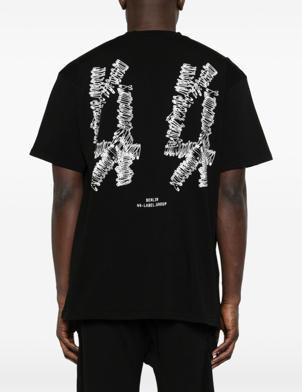 T-shirt con stampa grafica in nero 44 label group - uomo 