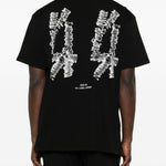 T-shirt con stampa grafica in nero 44 label group - uomo 