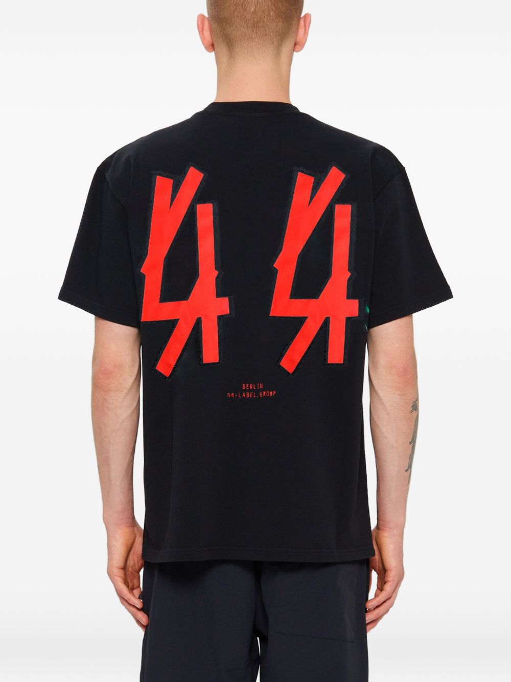 T-shirt con stampa grafica in nero 44 label group - uomo 