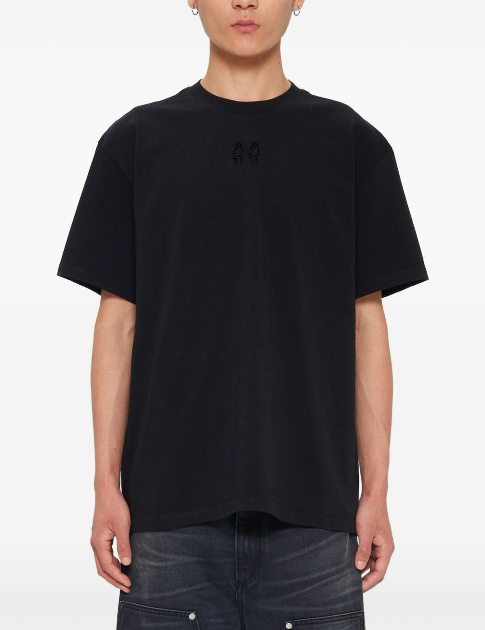 T-shirt con stampa grafica in nero 44 label group - uomo 