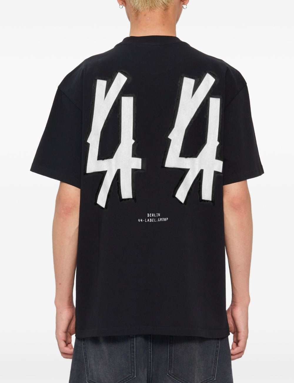 T-shirt con stampa grafica in nero 44 label group - uomo 