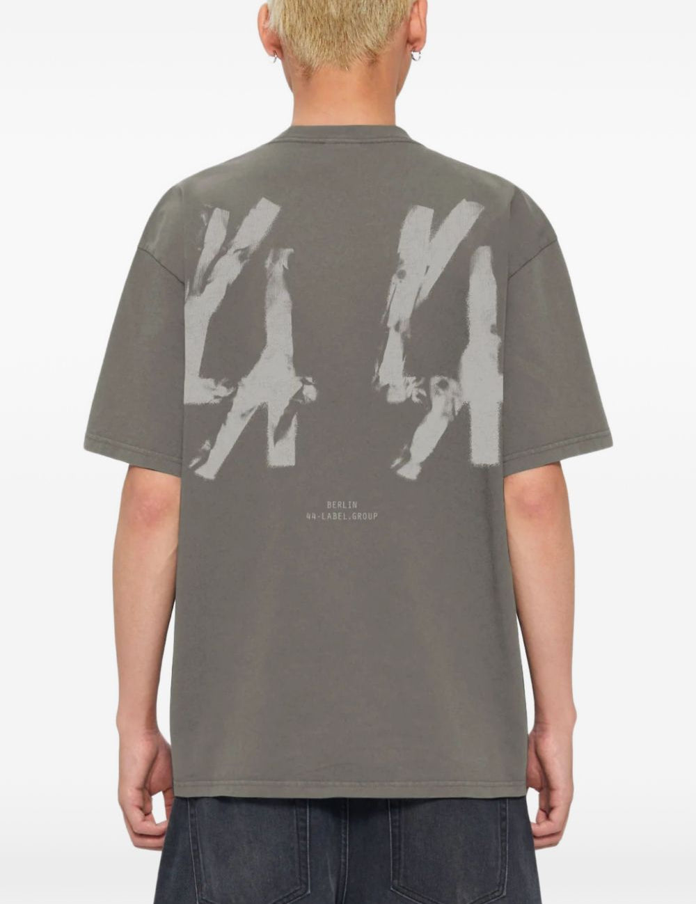 T-shirt con stampa grafica in grigio 44 label group - uomo 