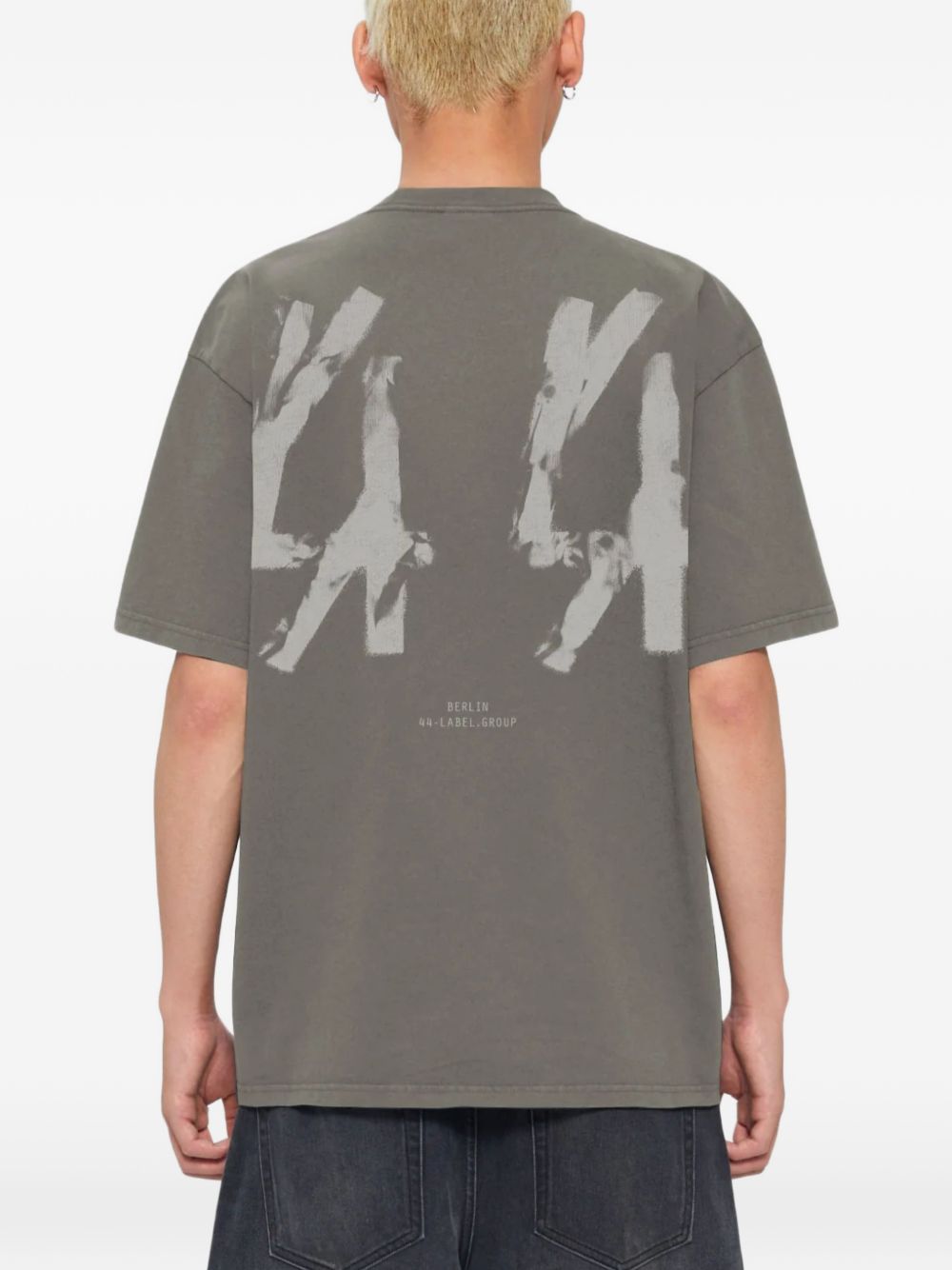 T-shirt con stampa grafica in grigio 44 label group - uomo 