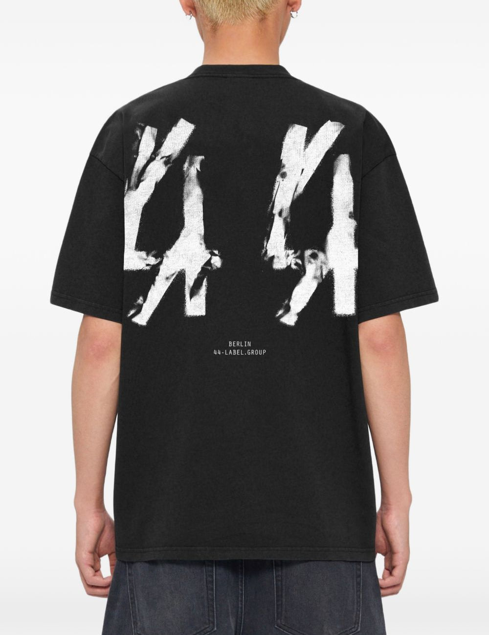 T-shirt con stampa grafica in nero 44 label group - uomo 